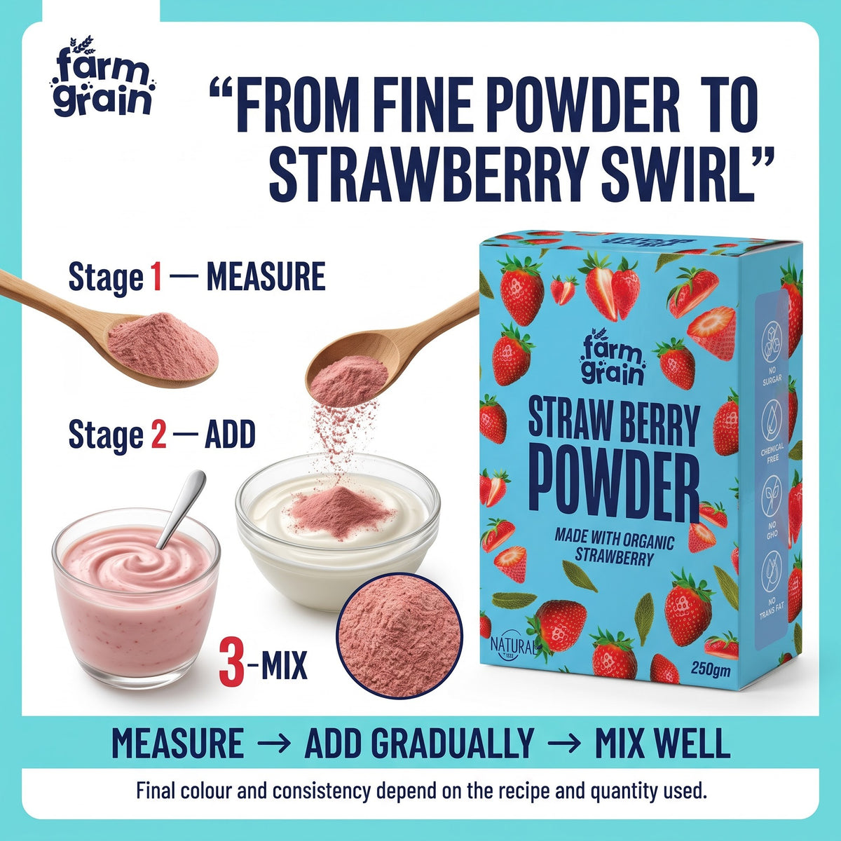 Strawberry Powder Spray Dried 250gm Smoothies, Baking, Skincare