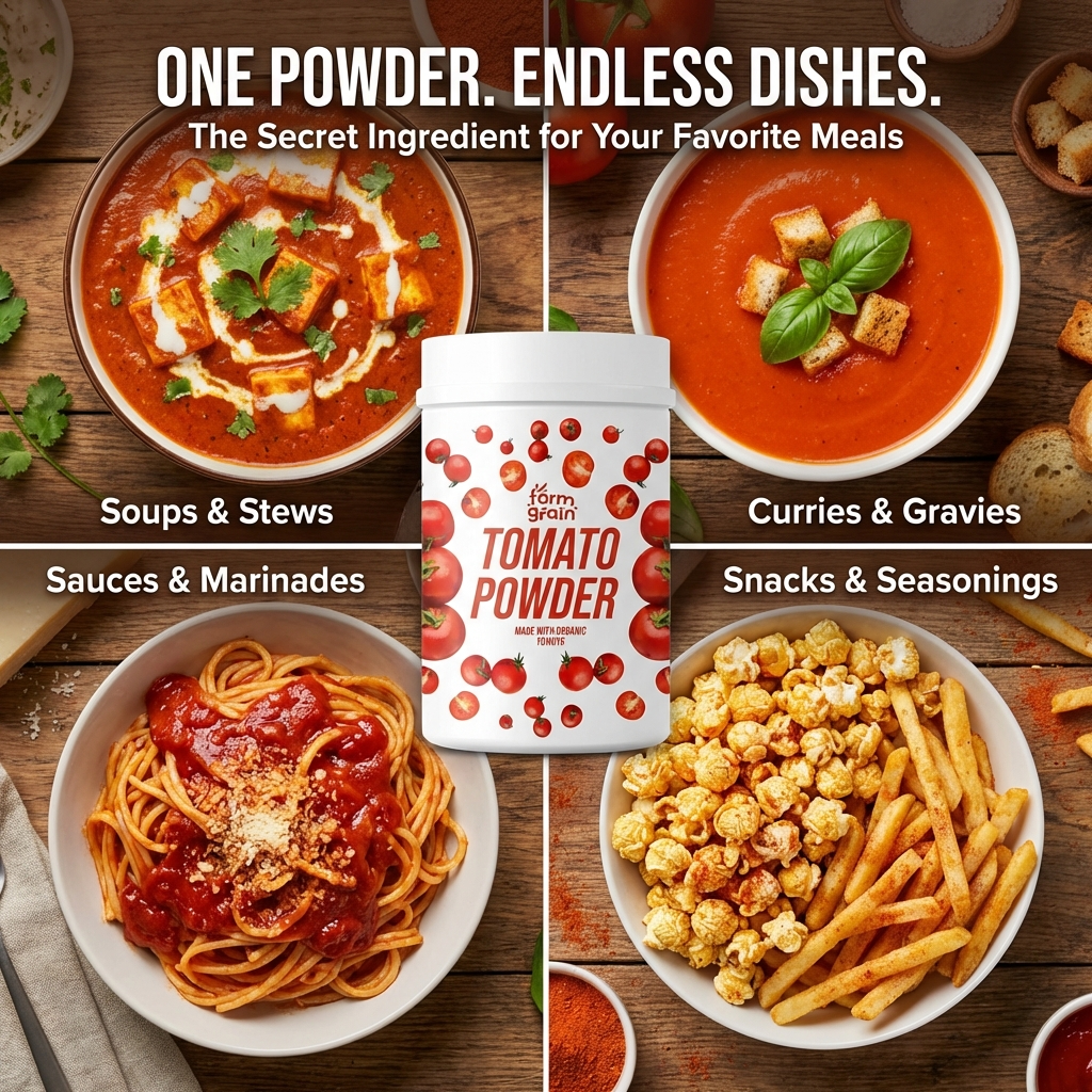 Tomato Powder - 250g | Ready to Use | Robust and Tangy | Seasoning and Cooking | Sun-Ripened | Versatile Use